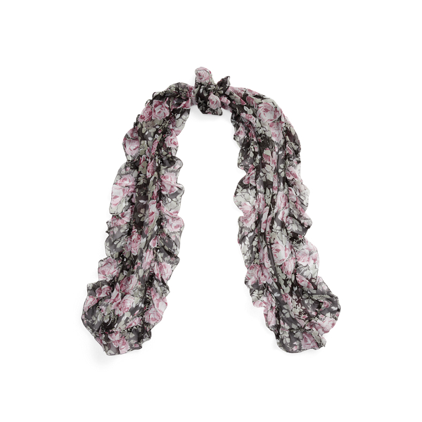Luna Floral Crinkle Chiffon Scarf