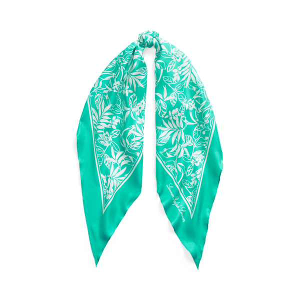 Abigail Print Silk Twill Diamond Scarf