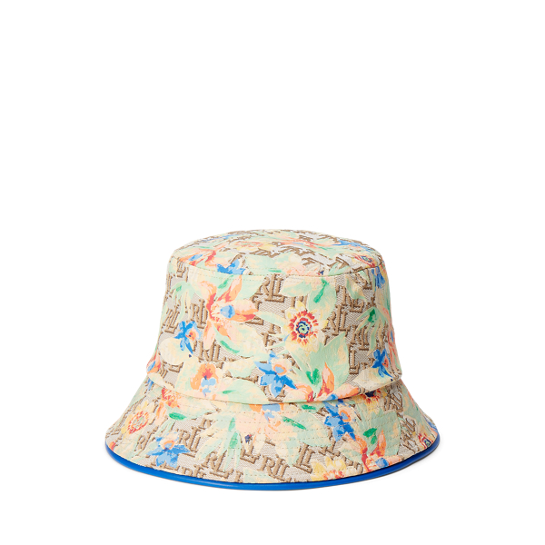 Bob à monogramme fleuri en jacquard