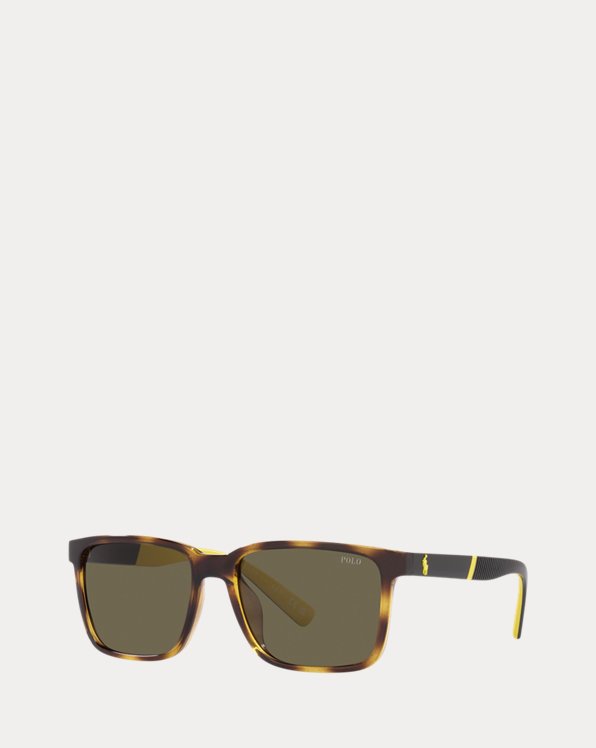 Óculos de sol canelados com bloco de cor