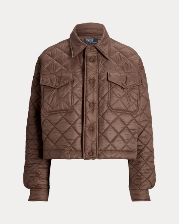 Water-Repellent Cropped Quilted Jacket