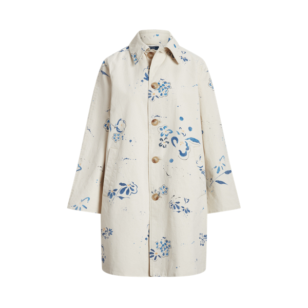 Manteau à motif fleuri en toile