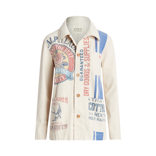 Logo Graphic Canvas Utility Jacket