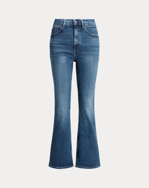 Gecropte flare jeans