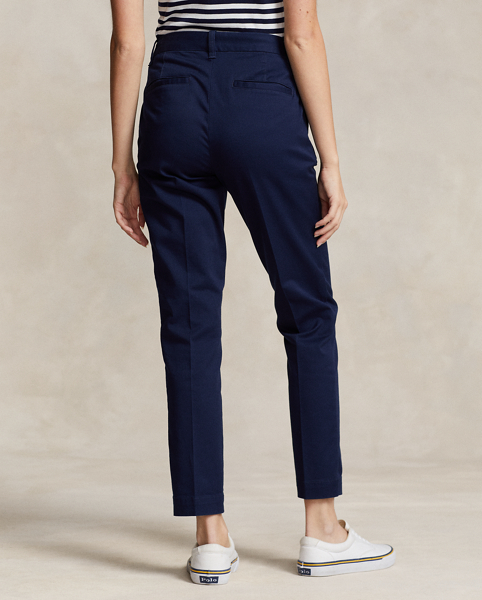 Cut for a slightly cropped, slim fit, these lightweight chino trousers are made with stretch-blend cotton twill and tailored with crisp creases along the front and back of each leg.