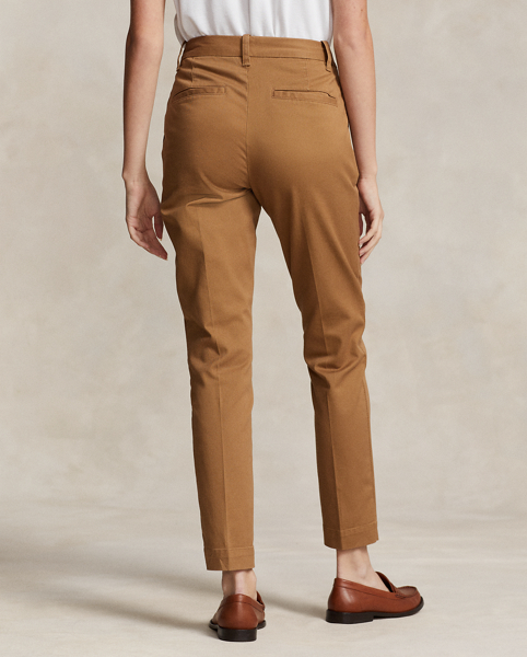 Cut for a slightly cropped, slim fit, these lightweight chino trousers are made with stretch-blend cotton twill and tailored with crisp creases along the front and back of each leg.