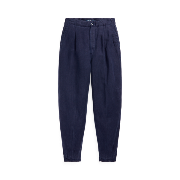 Pleated Linen-Blend Twill Trouser