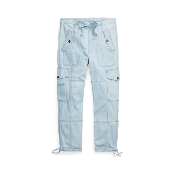 Pantalon cargo en sergé de coton