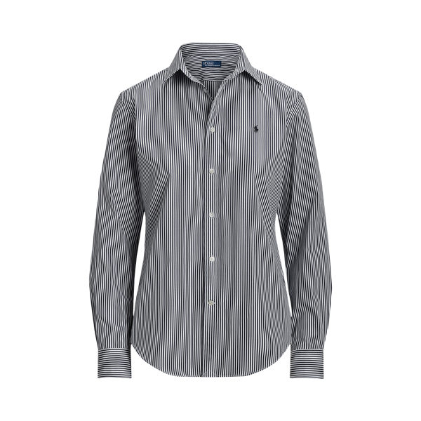 Camisa de algodão às riscas