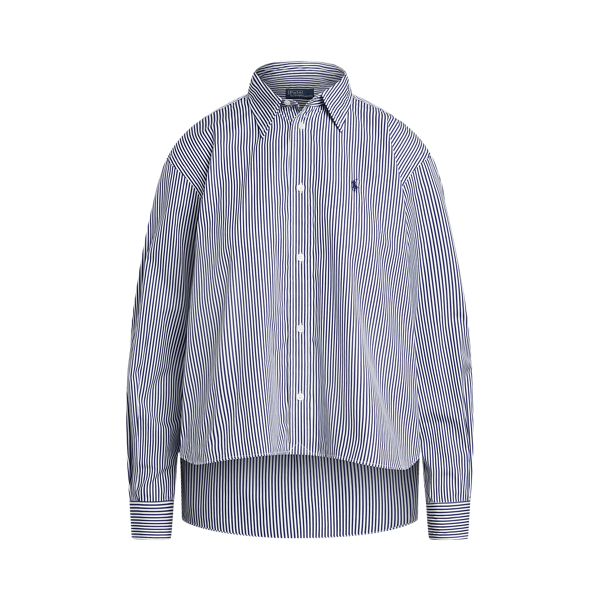 Camisa de algodão às riscas