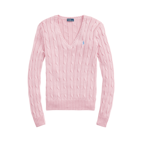 Pull col en V torsadé en coton pour Women | Ralph Lauren® FR