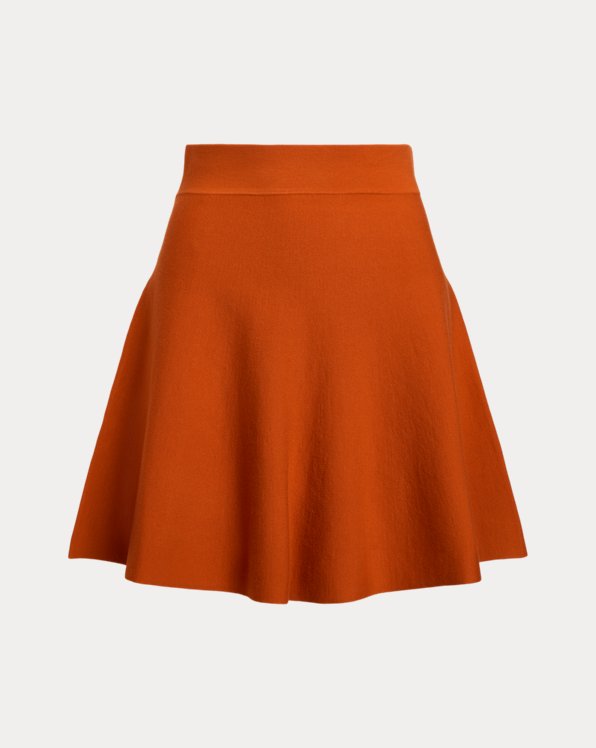 Merino Wool-Blend Flared Miniskirt
