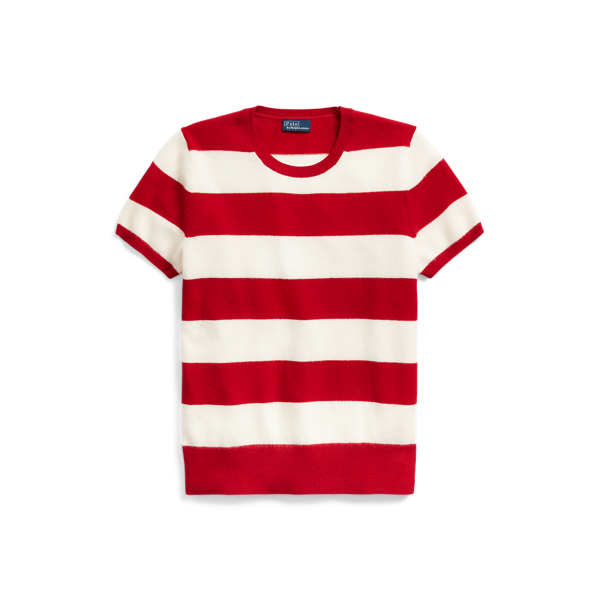 Camisola manga curta caxemira riscas