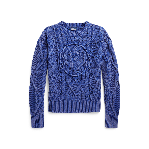 Aran-Knit Cotton Jumper