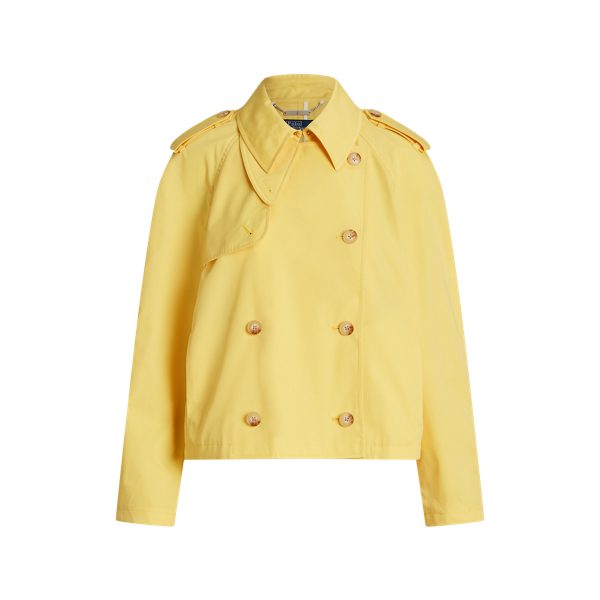 Trench-coat court en sergé