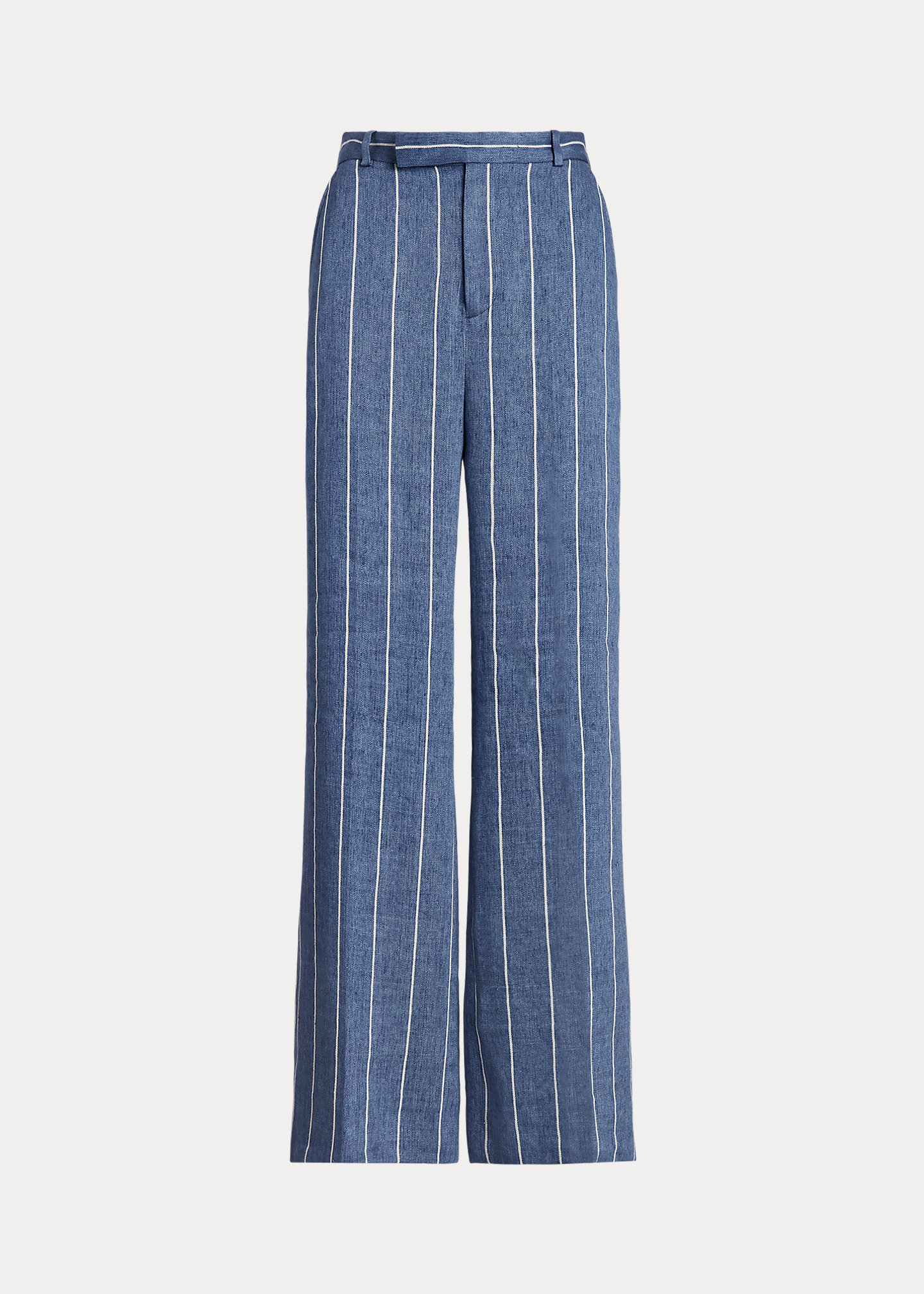 Striped Linen-Cotton Wide-Leg Pant