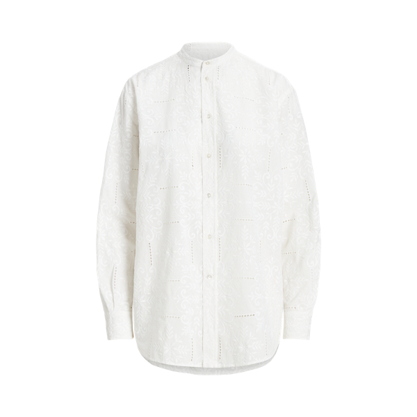 Chemise en voile de coton brodée