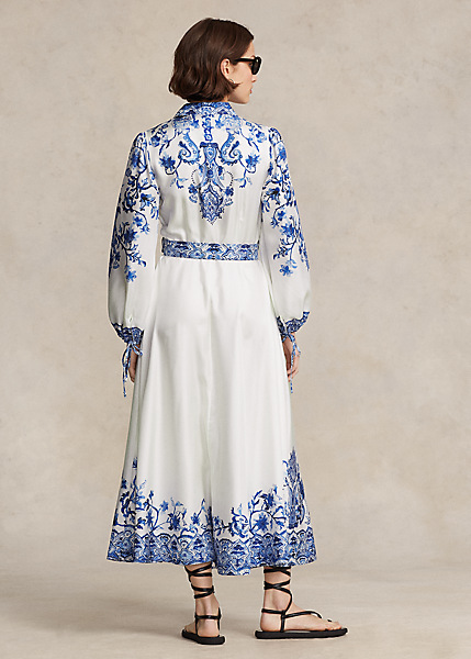 Archeoloog optocht Rijp Moerbeizijden jurk met paisleymotief voor Women | Ralph Lauren® BE