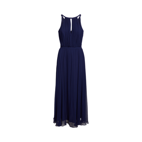 Vestido de noite georgette enrugado