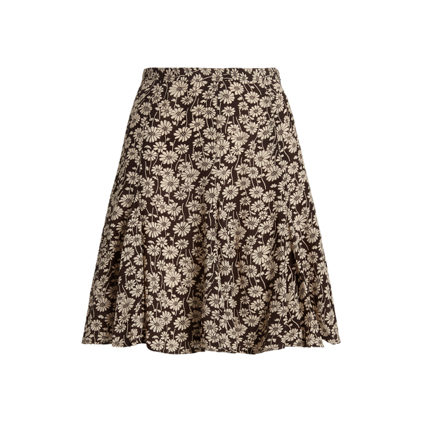 Minissaia godé em crepe floral