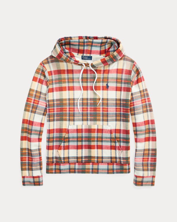 Plaid Shrunken Fit French Terry Hoodie