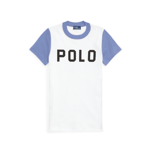 T-shirt de algodão canelado com logótipo