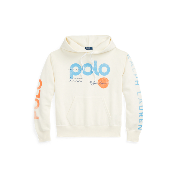 Camisola com capuz polar logótipo e onda