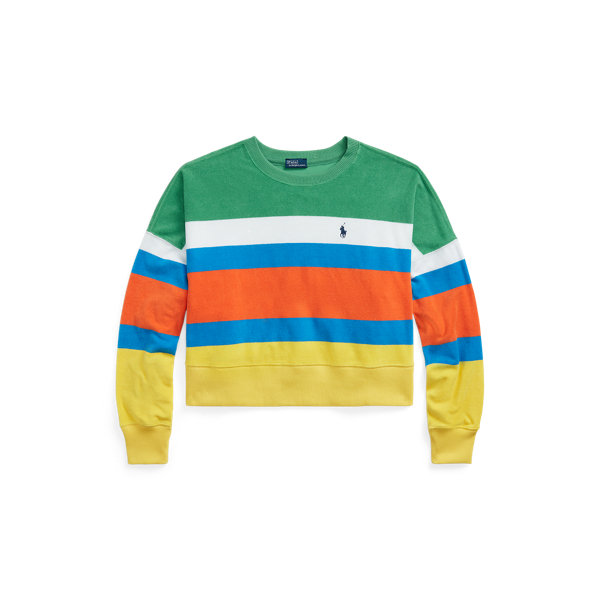 Sweatshirt em terry às riscas
