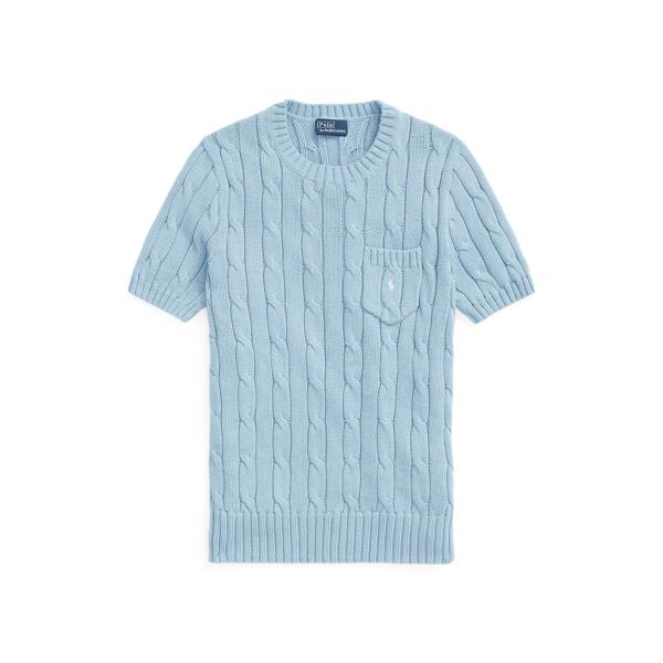 Camisola de manga curta trançada