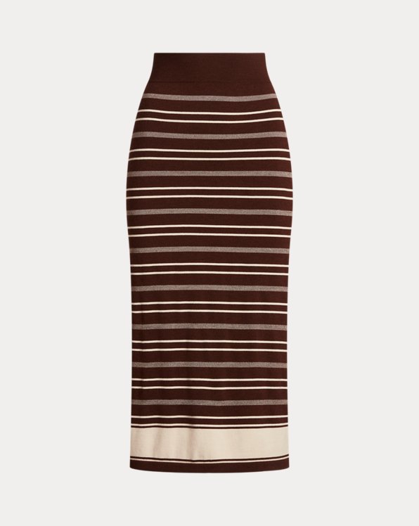 Multi-Stripe Wool Pull-On Jumper Skirt