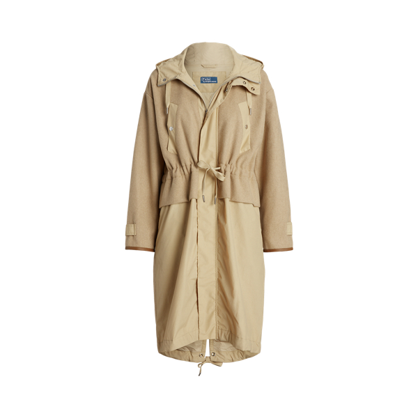 Veste de treillis longue à capuche