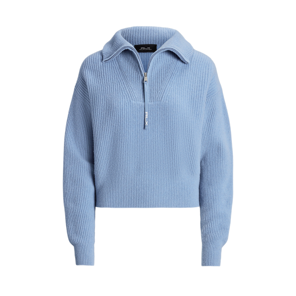 Rib-Knit Cashmere-Wool Half-Zip Jumper