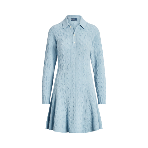 Robe-pull torsadée en laine et cachemire