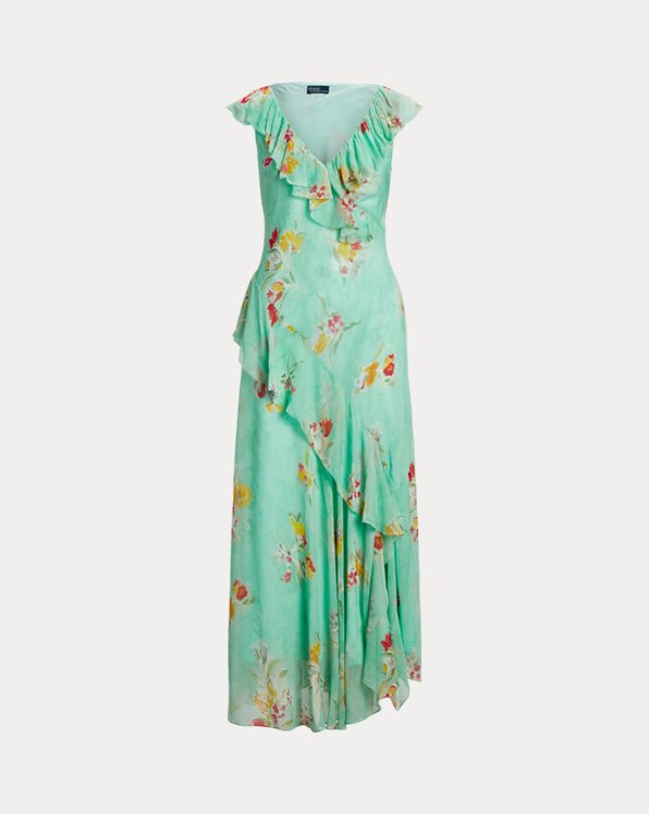 Ruffled Floral Georgette Maxidress