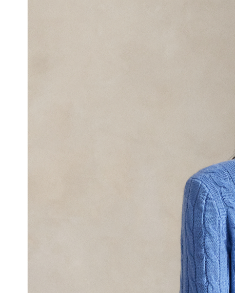 Inspired by fishermen's ropes, the cable-knit jumper's defining motif has transformed from a practical, hard-wearing construction into a symbol of collegiate style. This version is crafted from luxuriously soft cashmere, which is spun and dyed in a renowned Italian mill.