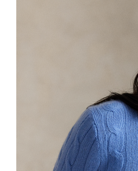 Inspired by fishermen's ropes, the cable-knit jumper's defining motif has transformed from a practical, hard-wearing construction into a symbol of collegiate style. This version is crafted from luxuriously soft cashmere, which is spun and dyed in a renowned Italian mill.