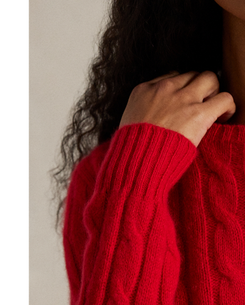 Inspired by fishermen's ropes, the cable-knit jumper's defining motif has transformed from a practical, hard-wearing construction into a symbol of collegiate style. This version is crafted from luxuriously soft cashmere, which is spun and dyed in a renowned Italian mill.