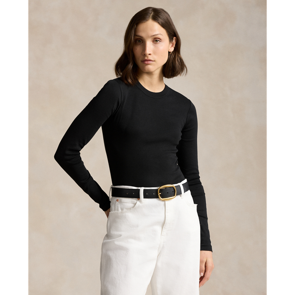 A versatile staple, this long-sleeve crewneck tee is crafted with soft cotton and cut for a Slim Fit – our trimmest silhouette.