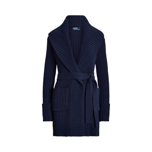 Rib-Knit Shawl-Collar Cotton Cardigan for Women | Ralph Lauren® BR