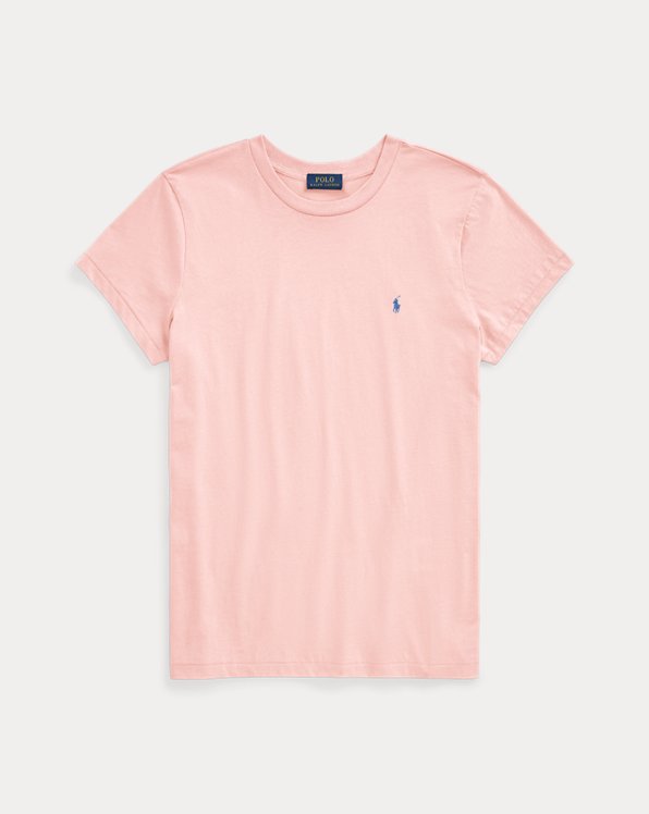 T-shirt gola redonda em malha algodão