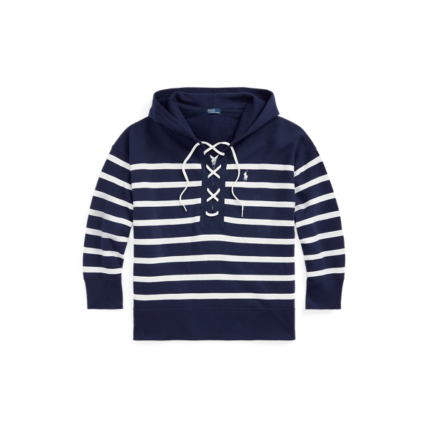 Camisola com cordões polar às riscas