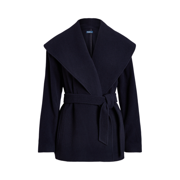 Manteau portefeuille en laine melton