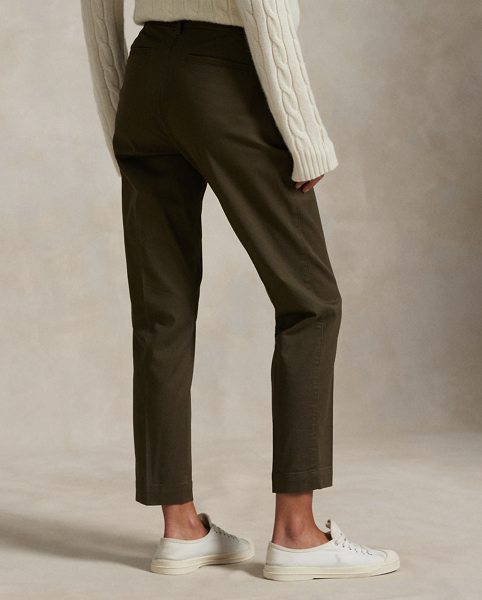 Cut for a slightly cropped, slim fit, these lightweight chino trousers are made with stretch-blend cotton twill and tailored with crisp creases along the front and back of each leg.