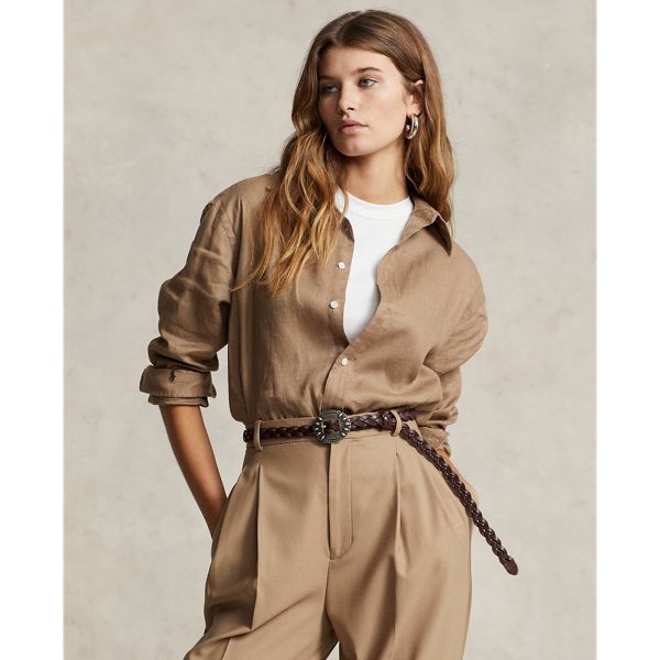 Relaxed Fit Linen Shirt for Women Ralph Lauren® UK