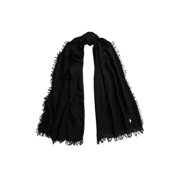 Fringe-Trim Wool-Blend Scarf