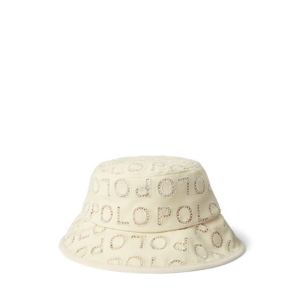 Bob à logo et broderie anglaise