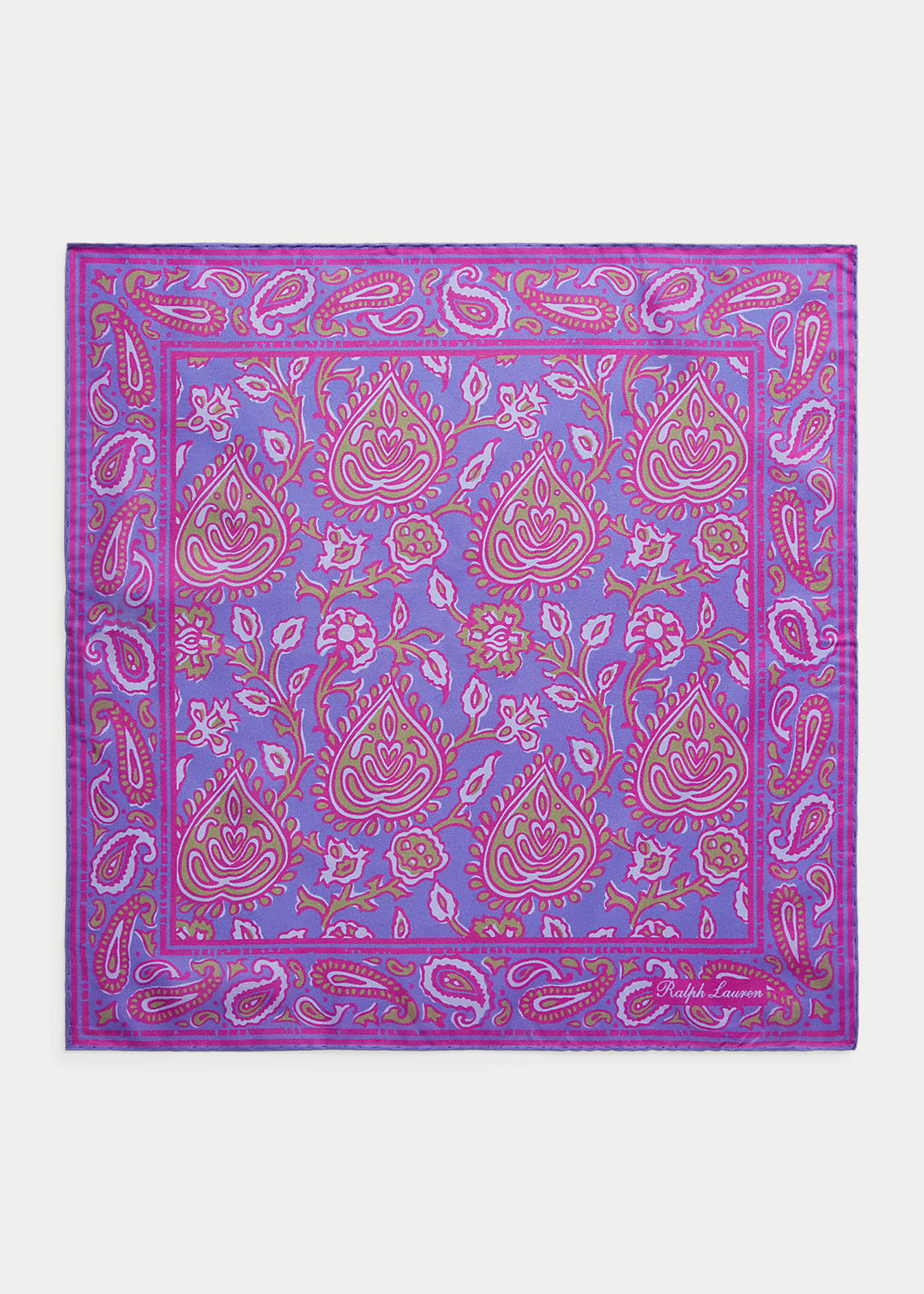 Purple Label Habotai-zijden pochet met paisleyprint 2