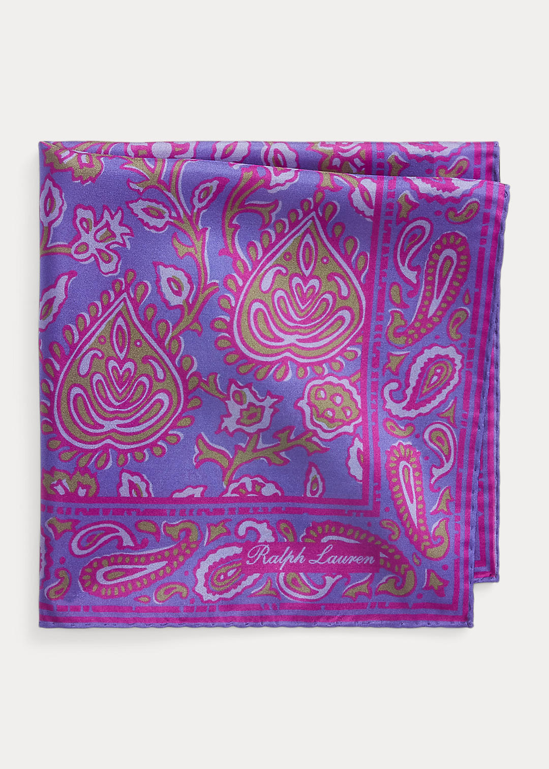 Purple Label Habotai-zijden pochet met paisleyprint 1