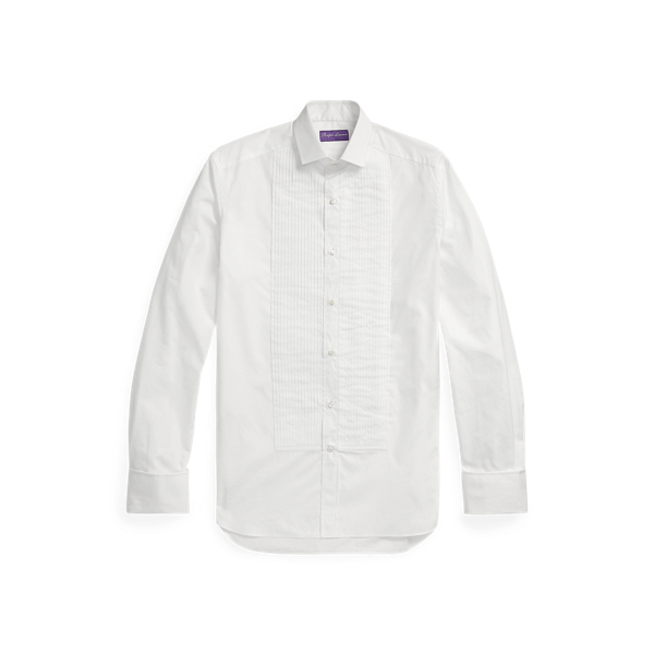 Pleated-Bib Poplin Tuxedo Shirt