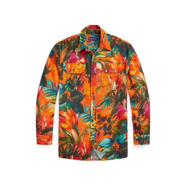 Camisa em linho com padrão floral